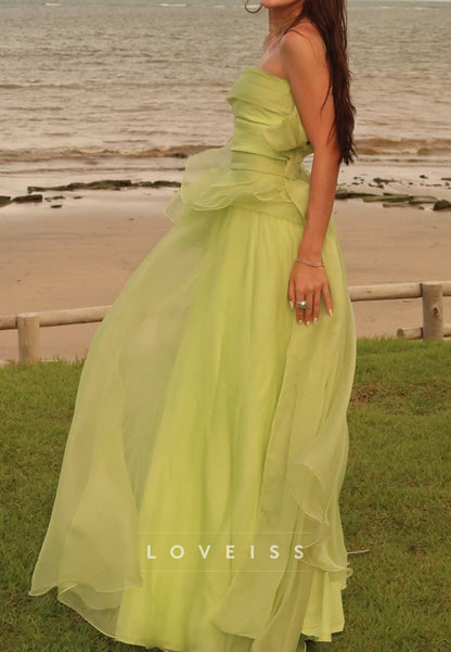 Strapless Ruffle Ball Gown