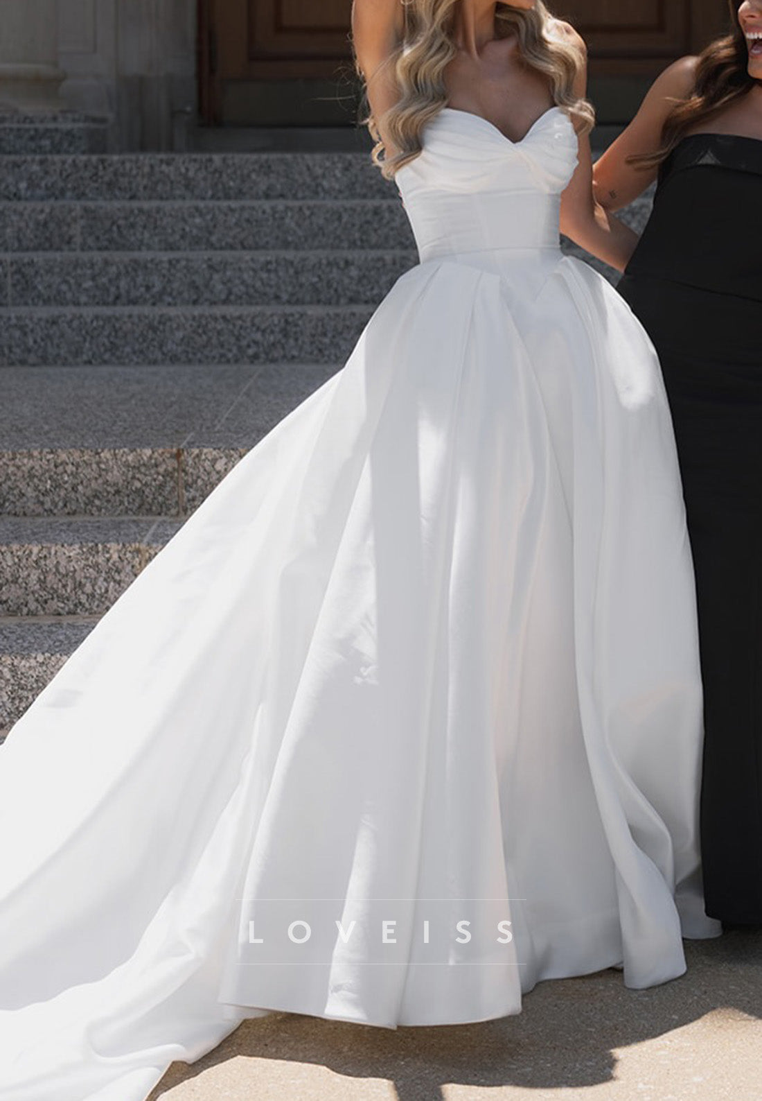 Strapless Ruched Bust Ball Gown Wedding Dress