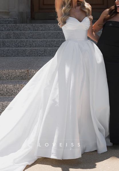 Strapless Ruched Bust Ball Gown Wedding Dress