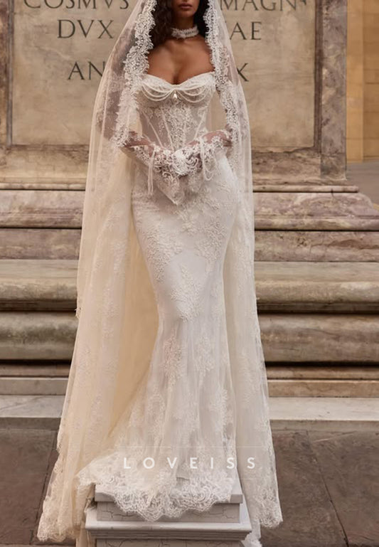 Sweetheart Corset Lace Mermaid Wedding Dress