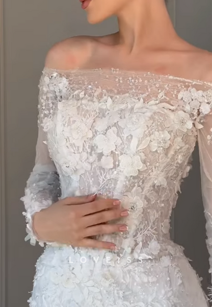 Off-the-Shoulder Corset Mermaid Wedding Dress