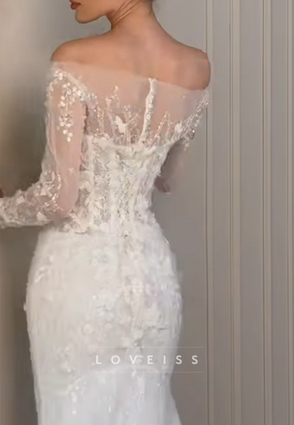 Off-the-Shoulder Corset Mermaid Wedding Dress