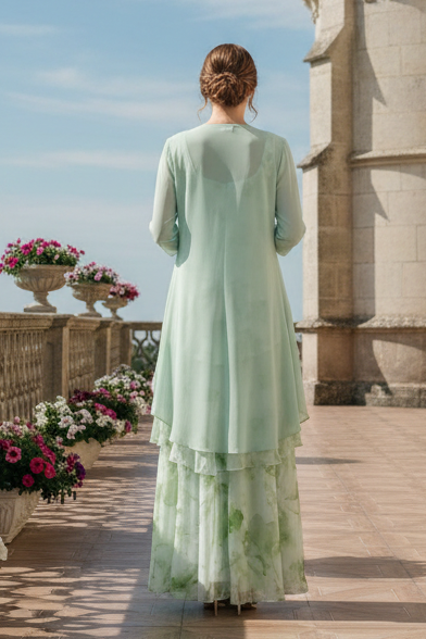 Tiered Chiffon Mother of the Bride Dress with Jacket