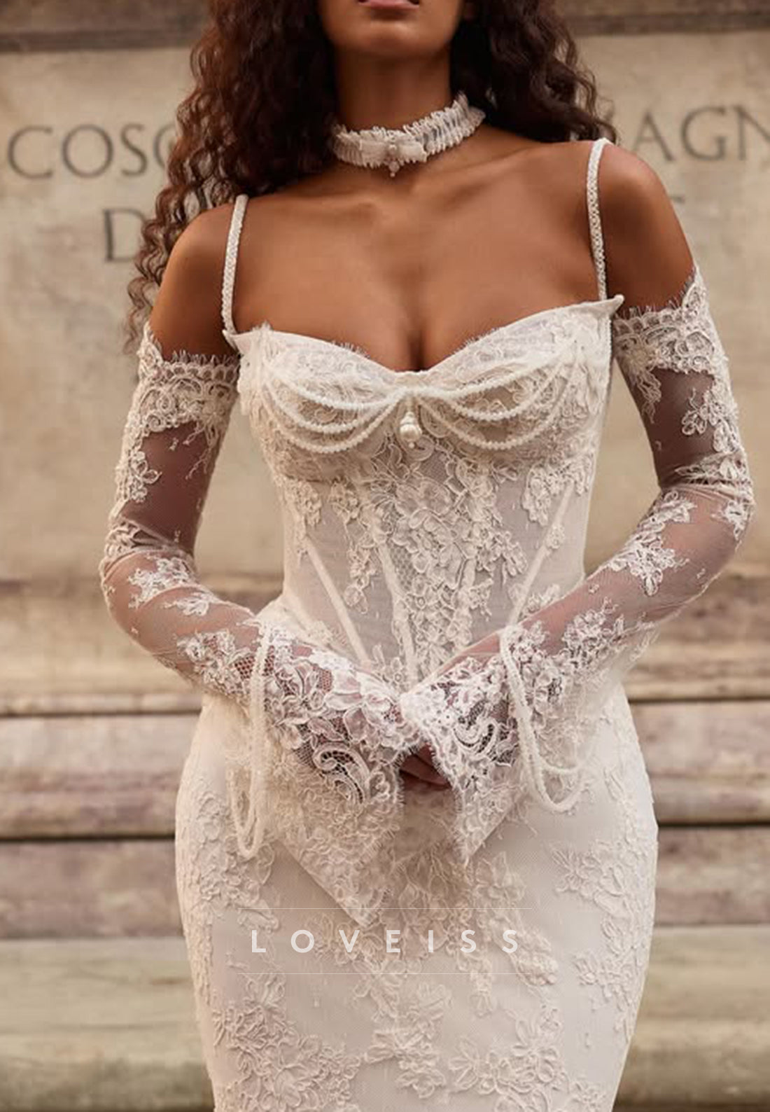 Sweetheart Corset Lace Mermaid Wedding Dress