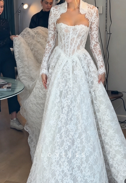 Corset Lace Ball Gown Wedding Dress with Bolero