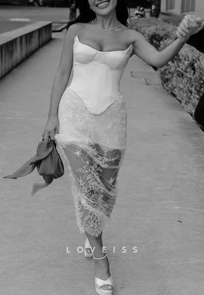 Strapless Corset Lace Bridal Dress