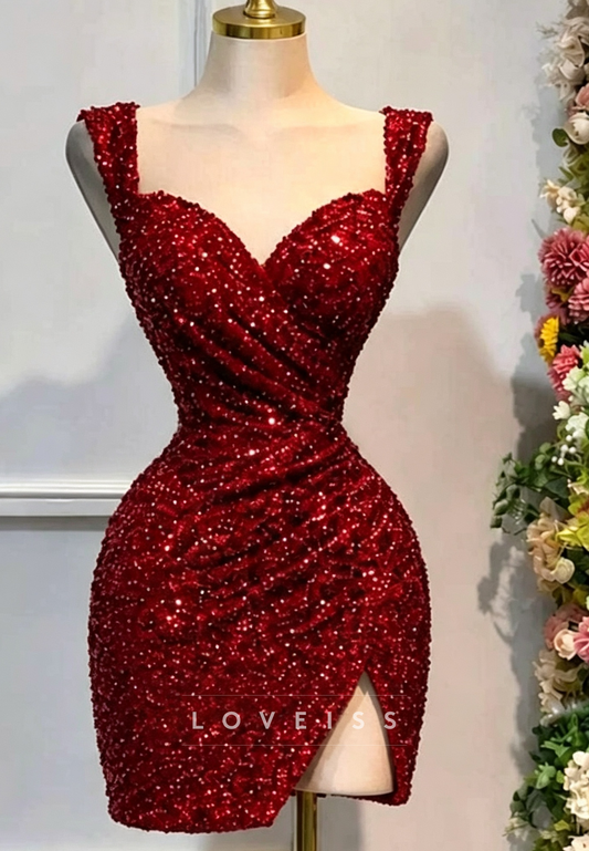 Sequin Sweetheart Lace Up Homecoming Dress