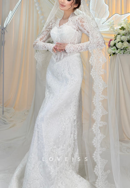 Lace Long Sleeve Mermaid Wedding Dress