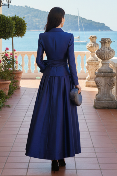 Elegant Two-Piece Jacket and A-Line Skirt Set