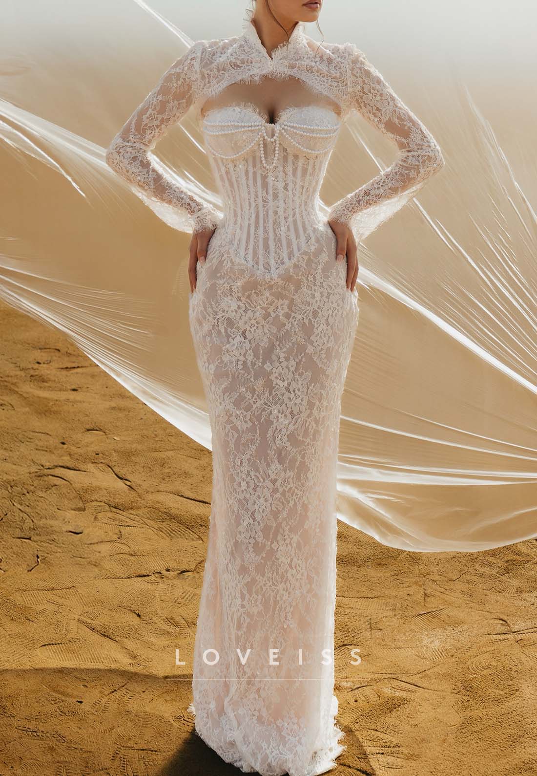 Corset Lace Wedding Dress with Bolero Jacket