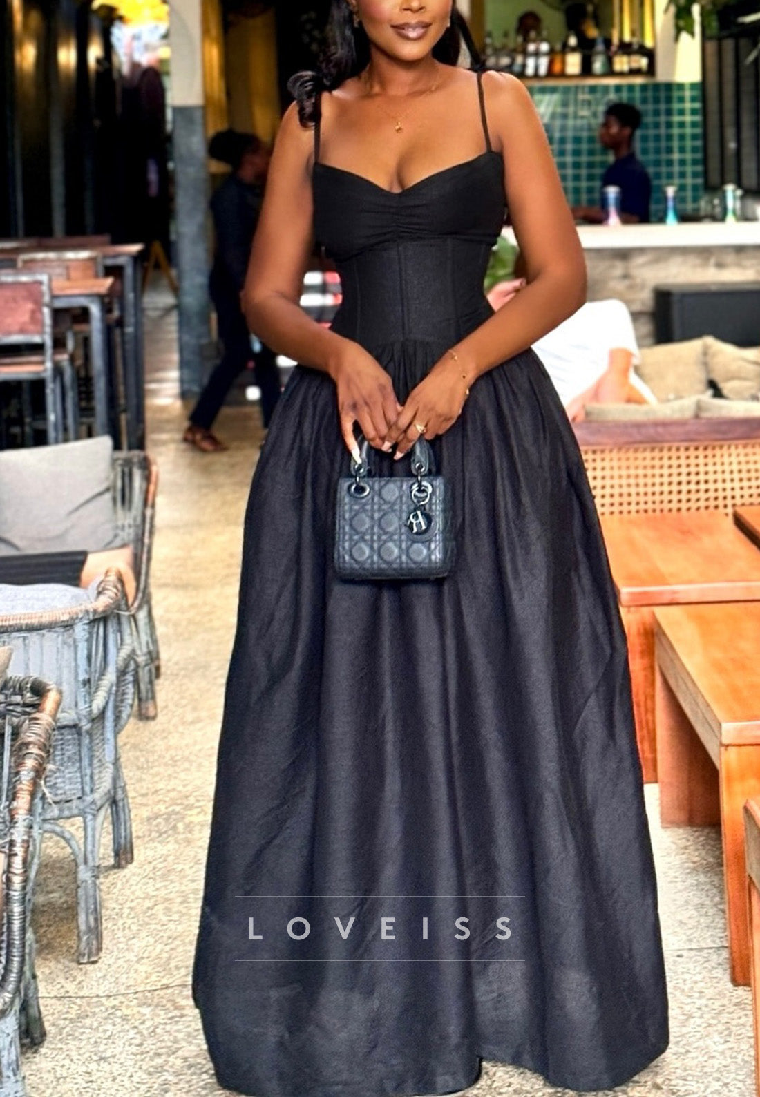 Corset Maxi Dress with Spaghetti Straps