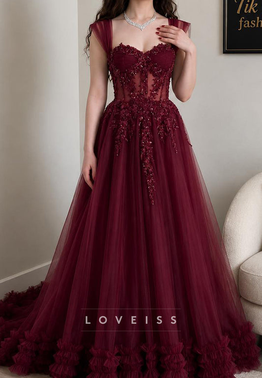 Off-the-Shoulder Sweetheart Tulle Ball Gown