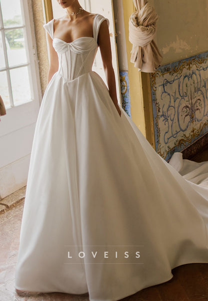 Corset Ball Gown Wedding Dress with Draped Bust