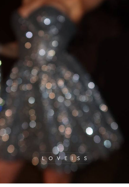 Sparkly Sweetheart Corset A-Line Mini Dress