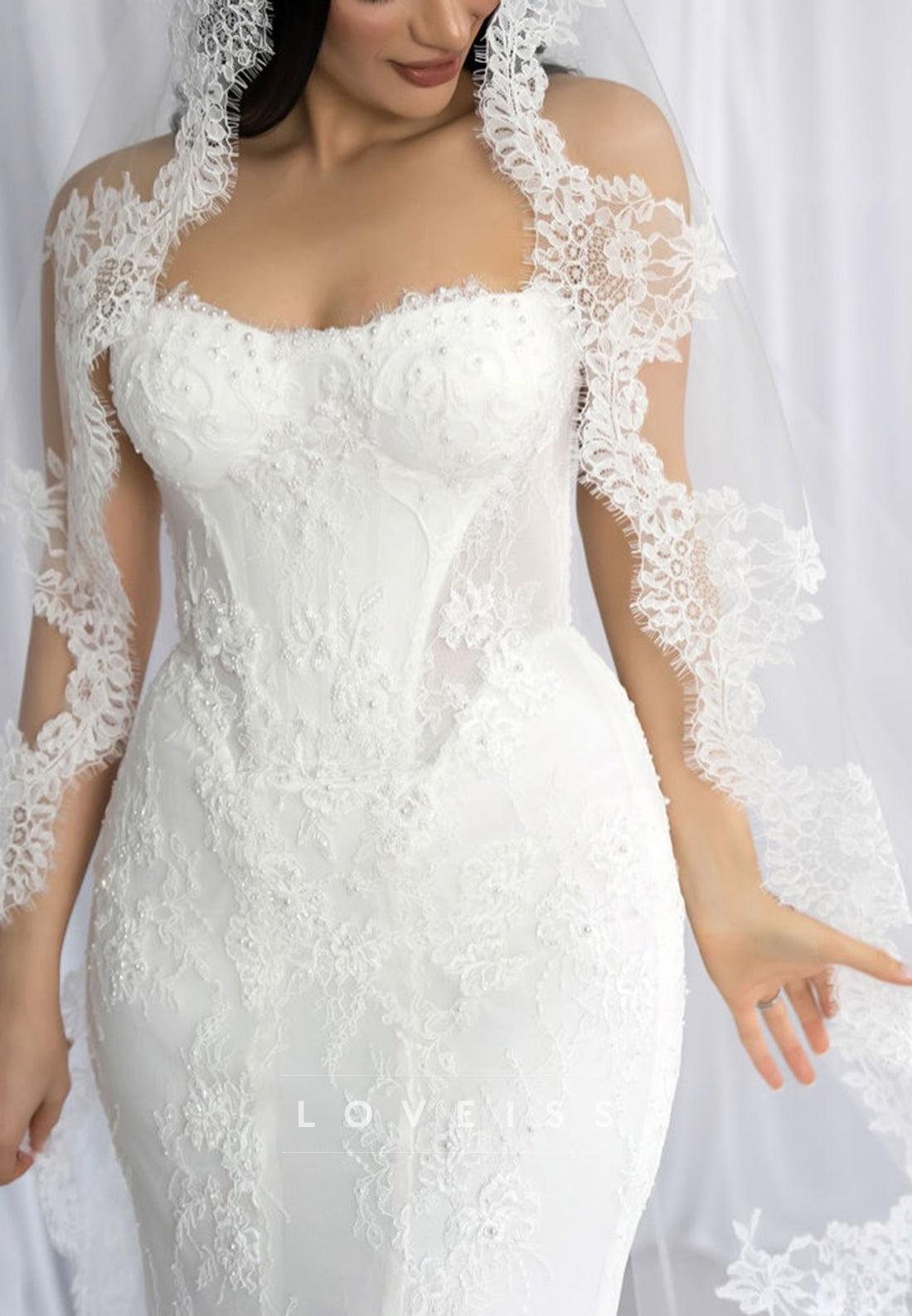 Lace Mermaid Wedding Dress with Corset Bodice