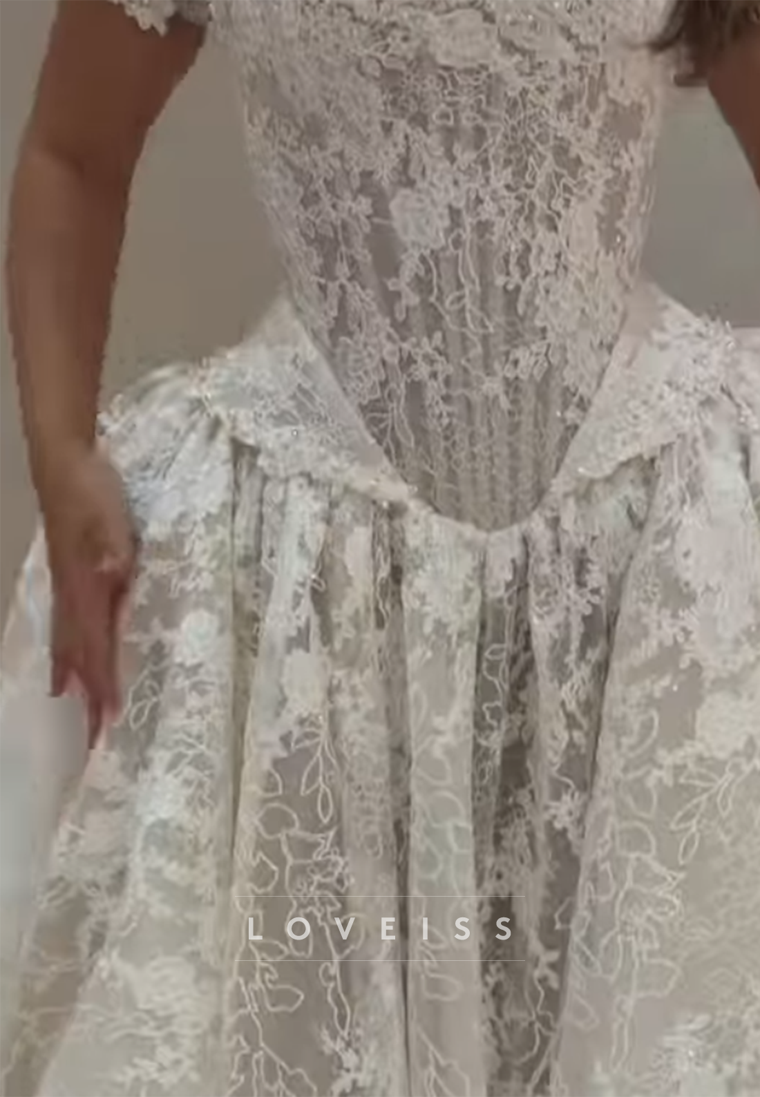 Off-the-Shoulder Lace Corset Ball Gown