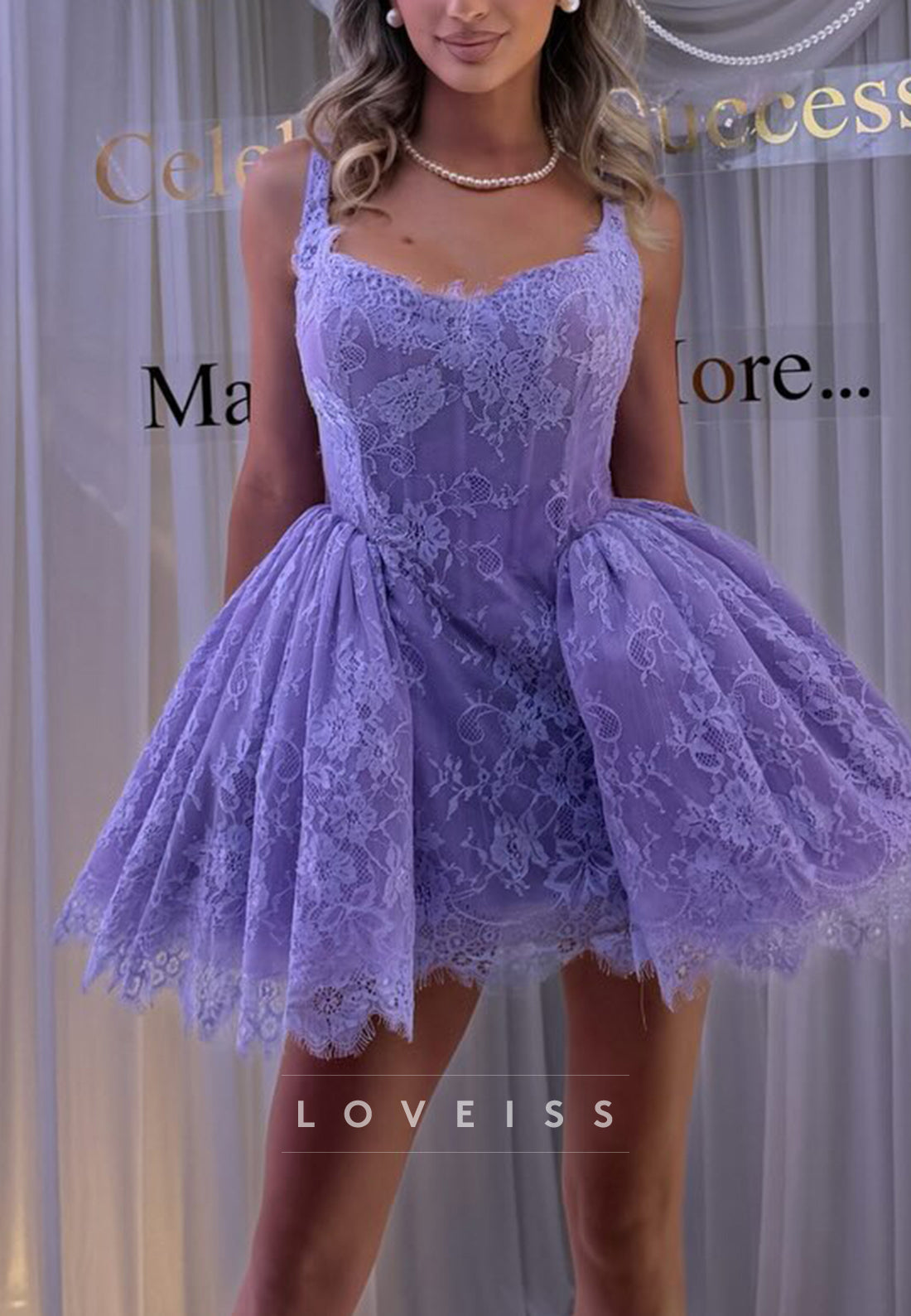 Sweetheart Lace Corset A-Line Mini Dress