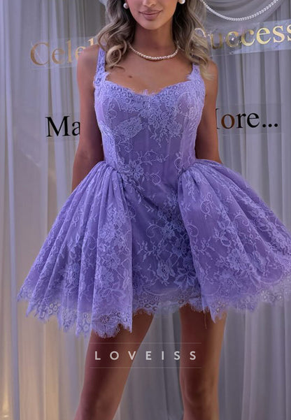 Sweetheart Lace Corset A-Line Mini Dress