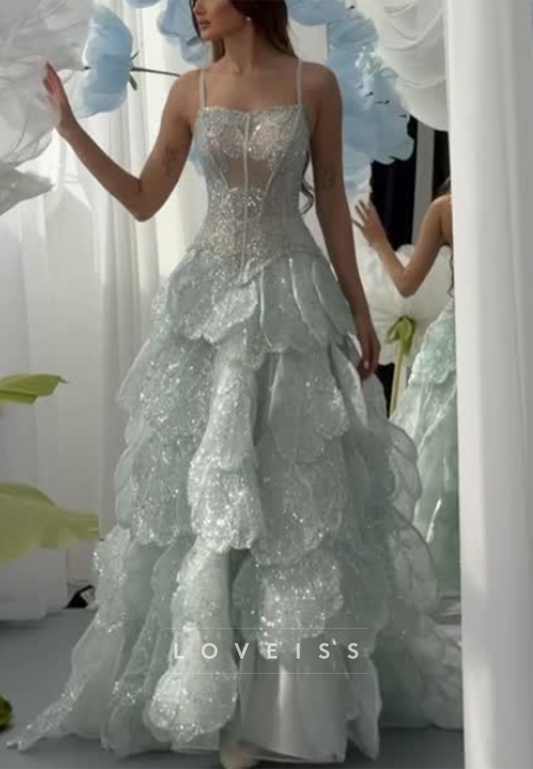 Sparkling Tiered Corset Ball Gown