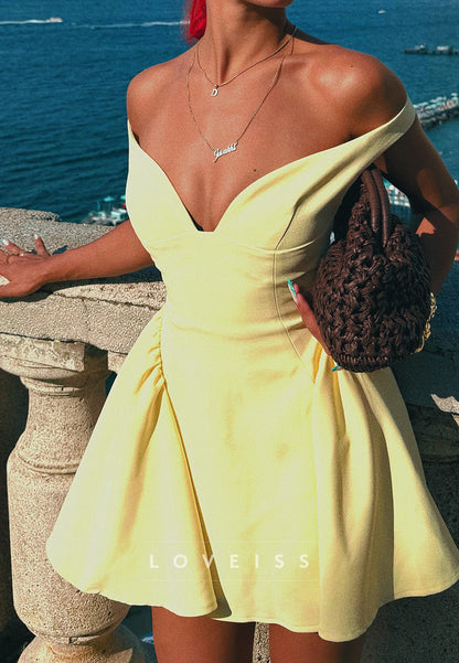 Off-the-Shoulder Fit and Flare Mini Dress