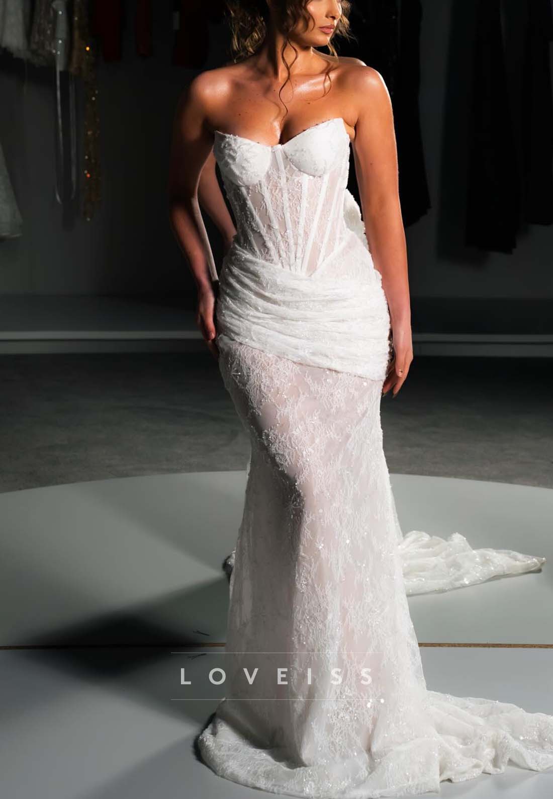 Strapless Corset Lace Mermaid Wedding Dress