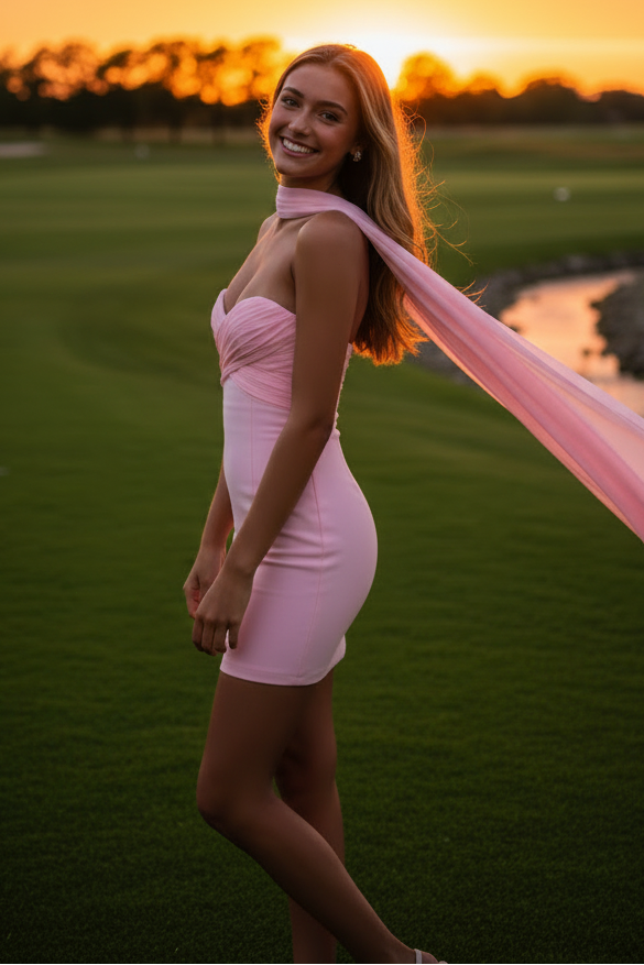 Strapless Ruched Mini Dress with Chiffon Neck Drape