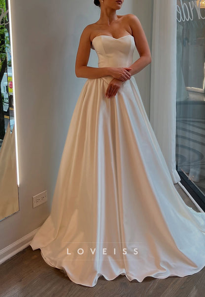 Strapless Sweetheart Satin Ball Gown