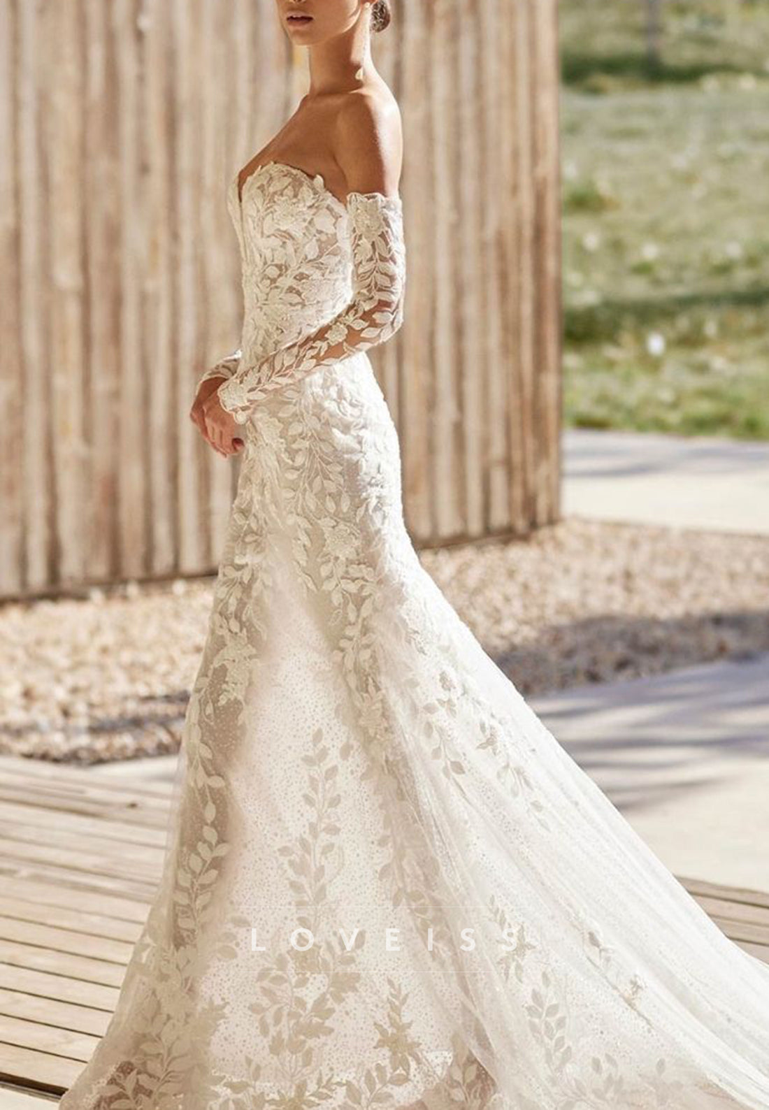 Sweetheart Lined Appliques Mermaid Wedding Dress