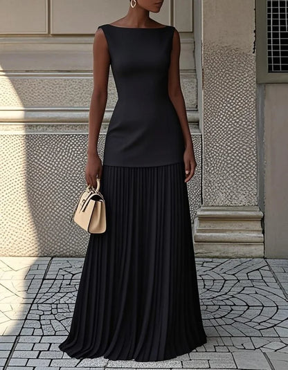 Solid Color Sleeveless Vest Skirt Two-piece Set