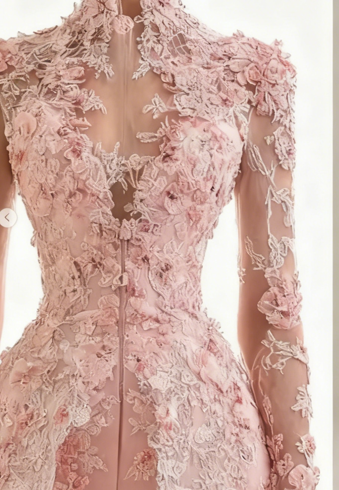 High Neck Long Sleeves Floral Embellished Jumpsuit