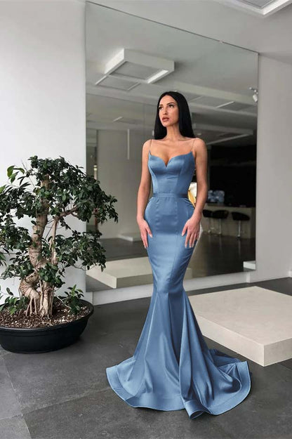 Lussooy Satin Stunning Black Sleeveless Strapless Pleated Prom Dress with Long Split