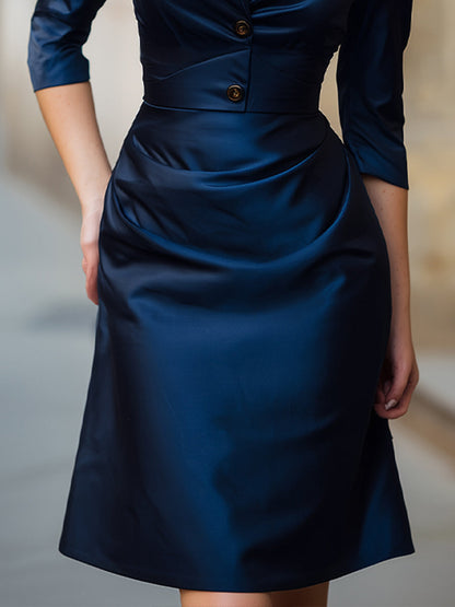 Elegant Plain Satin Dress