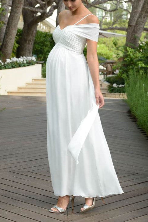 Chiffon Maternity Wedding Dress for Photo Shoot