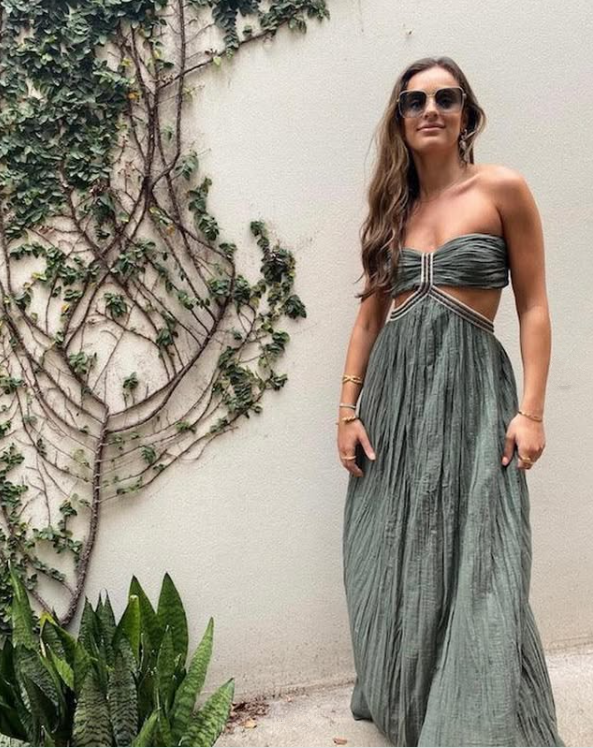 Purple Strapless Cut Out A-Line Long Party Dress