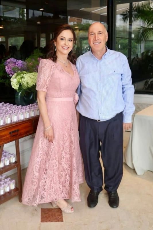 Elegant Pink Lace Mother of the Bride Dress V-neck Aline Formal Dress