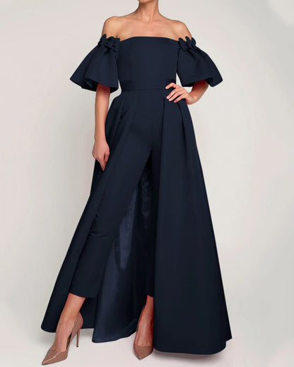 Big swing ruffled tube top jumpsuit - 01