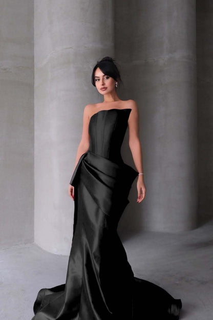 Lussooy Modern V-Neck Slit Prom Dress Spaghetti-Straps