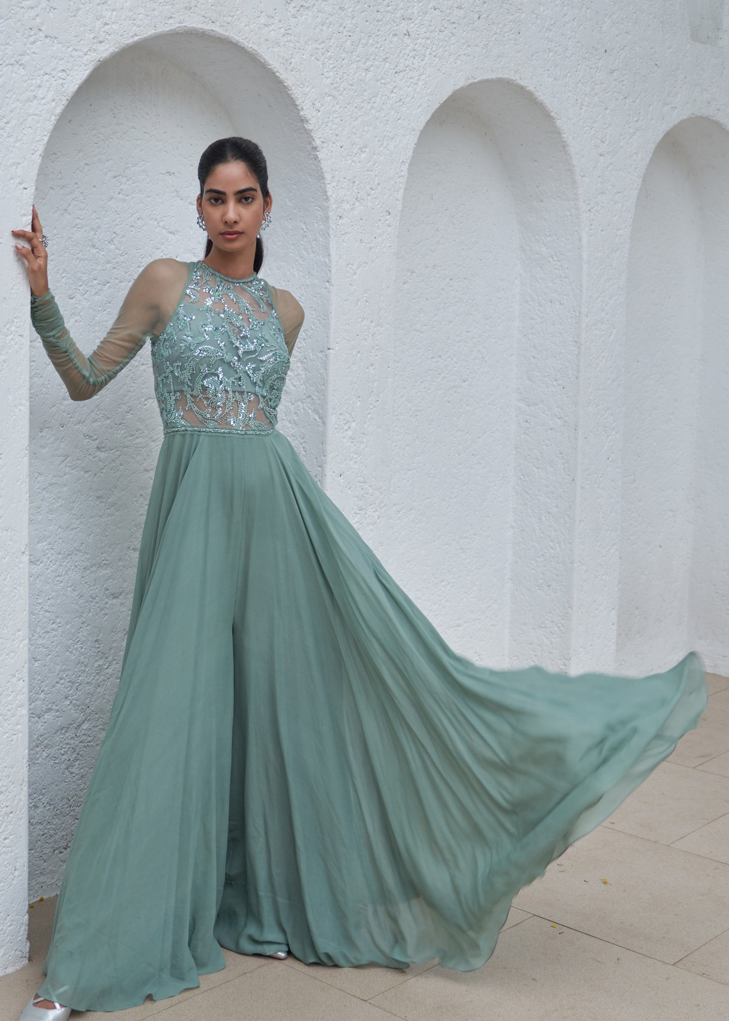 Yasmeen Embroidered wide-leg jumpsuit