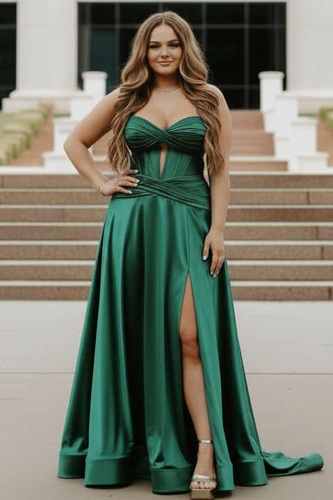 Sweetheart Pink Keyhole A-lin Long Prom Dress