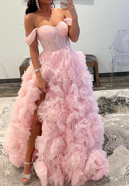 Sweetheart Sleeveless Tiered A-Line Ball Gown Prom Dress