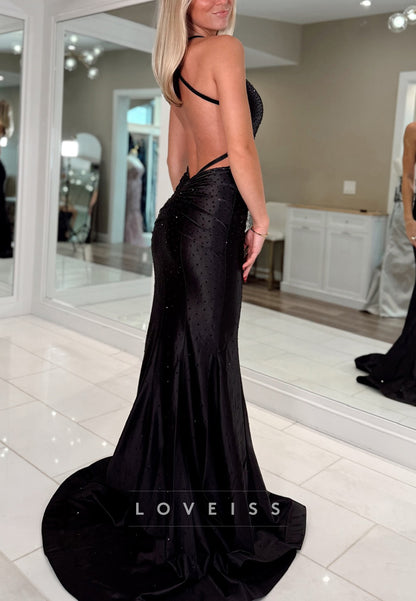 V-Neck Straps Backless Mermaid Prom Dress