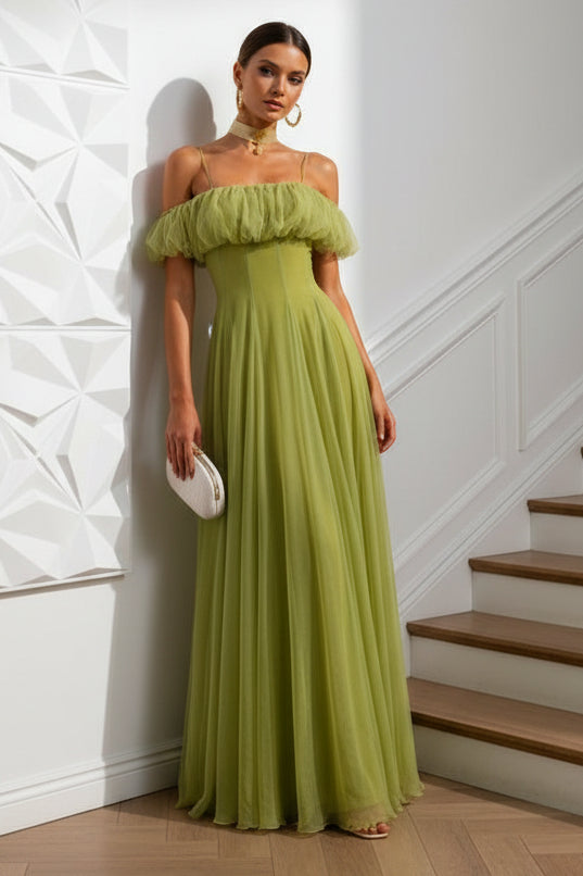 Off-Shoulder Straps A-Line Prom Dress