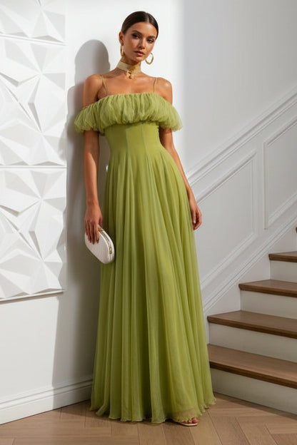 Off-Shoulder Straps A-Line Prom Dress