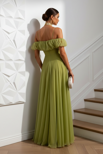 Off-Shoulder Straps A-Line Prom Dress
