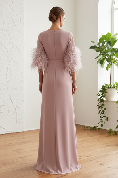 V-Neck Jumpsuits Feathered Mother of Bride