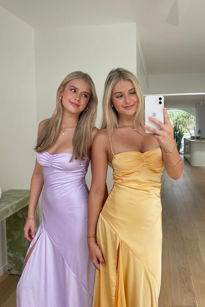 Light Pink Side Slit Long Dress