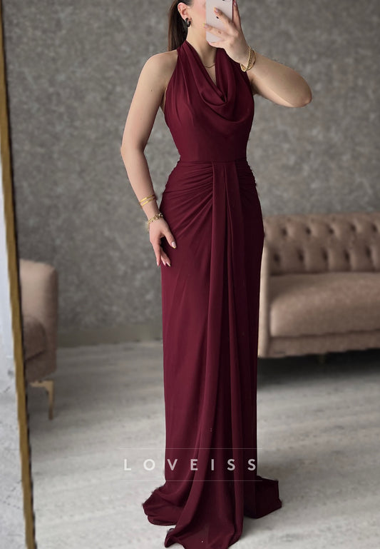 Halter Sleeveless Mermaid Evening Dress
